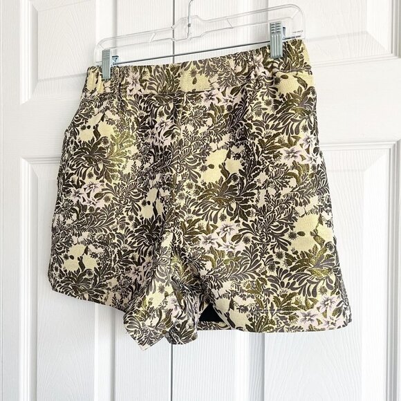 Free People Shine Like A Shorty Gold Jacquard Shorts Women's Size X-Small XS - Picture 2 of 7
